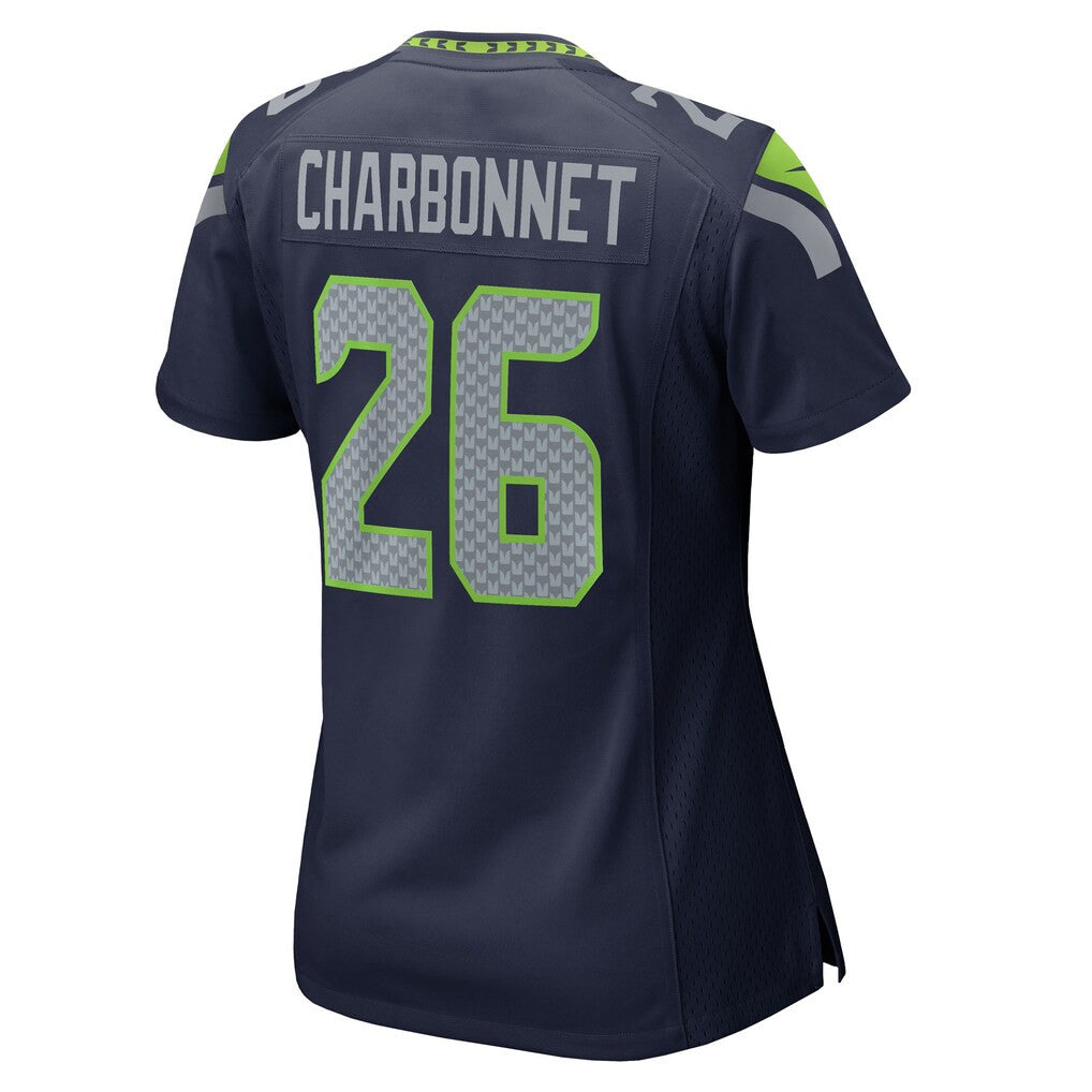 Zach Charbonnet 26 Seattle Seahawks 2026 Super Bowl LX - Women Navy Game Jersey