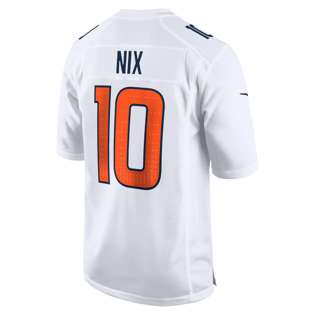 Bo Nix 10 Denver Broncos 2026 Super Bowl LX - White Tundra Fashion Game Jersey