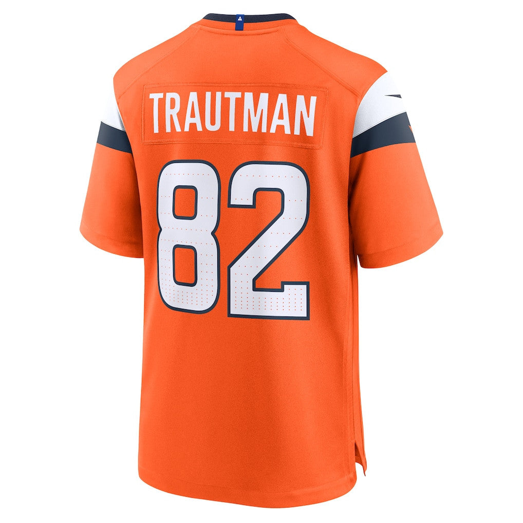 Adam Trautman 82 Denver Broncos 2026 Super Bowl LX - Orange Team Game Jersey