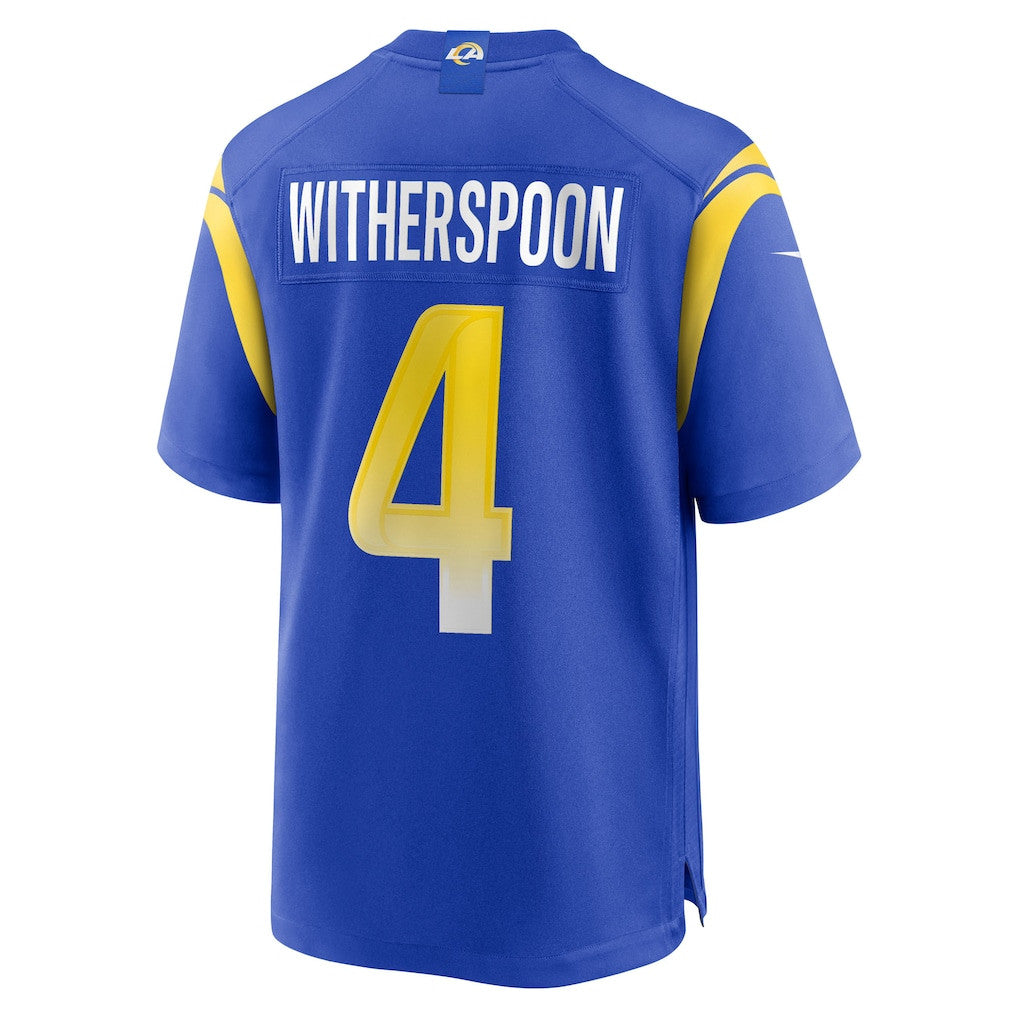 Ahkello Witherspoon 4 Los Angeles Rams 2026 Super Bowl LX - Royal Game Player Jersey