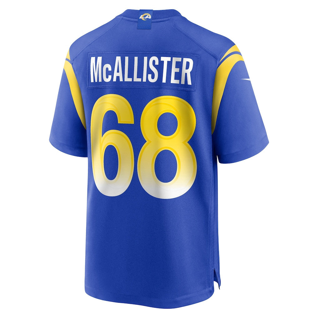 Mike McAllister 68 Los Angeles Rams 2026 Super Bowl LX - Royal Game Player Jersey
