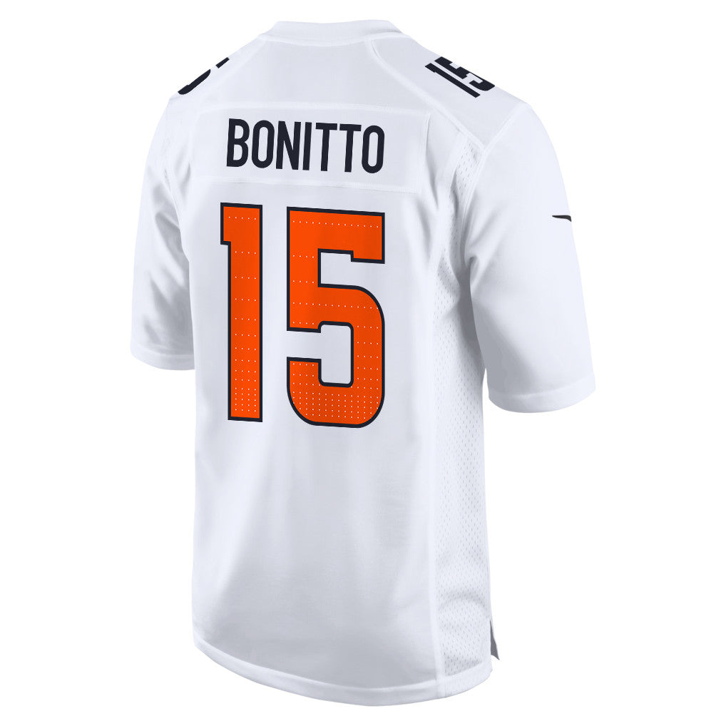 Nik Bonitto 15 Denver Broncos 2026 Super Bowl LX - White Tundra Fashion Game Jersey