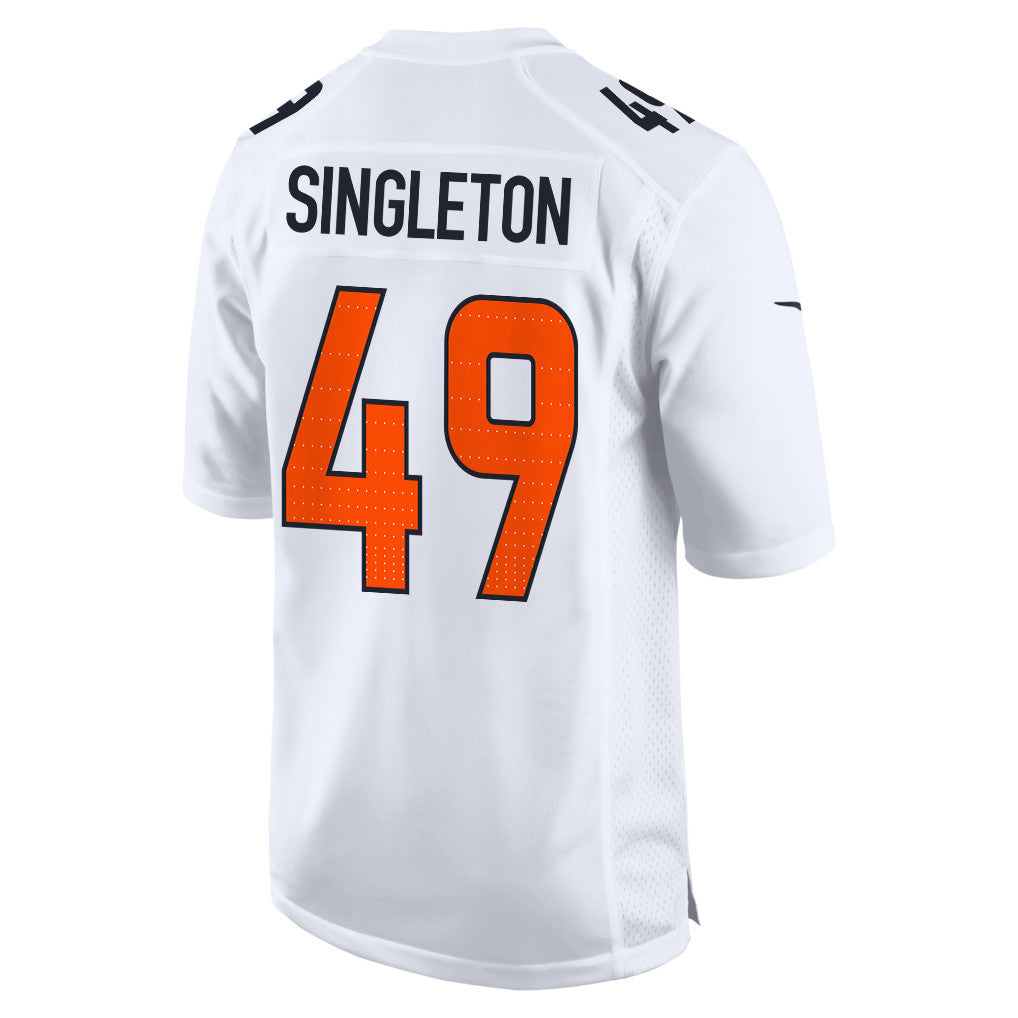 Alex Singleton 49 Denver Broncos 2026 Super Bowl LX - White Tundra Fashion Game Jersey