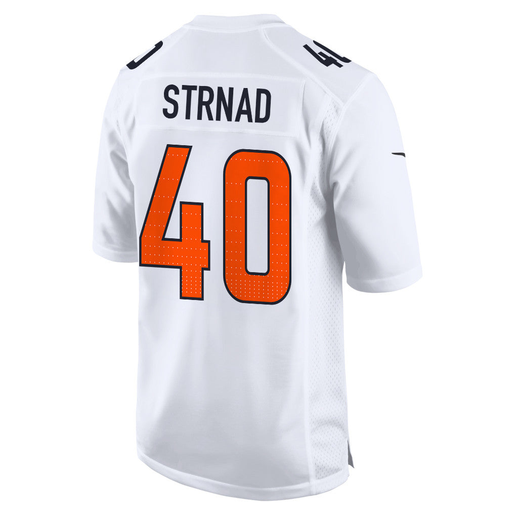 Justin Strnad 40 Denver Broncos 2026 Super Bowl LX - White Tundra Fashion Game Jersey
