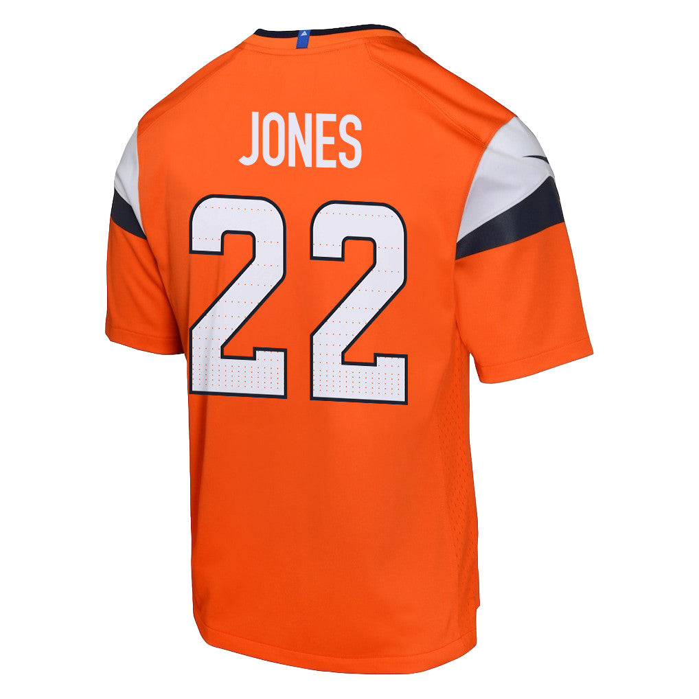 Brandon Jones 22 Denver Broncos YOUTH - 2026 Super Bowl LX Orange Game Team Jersey