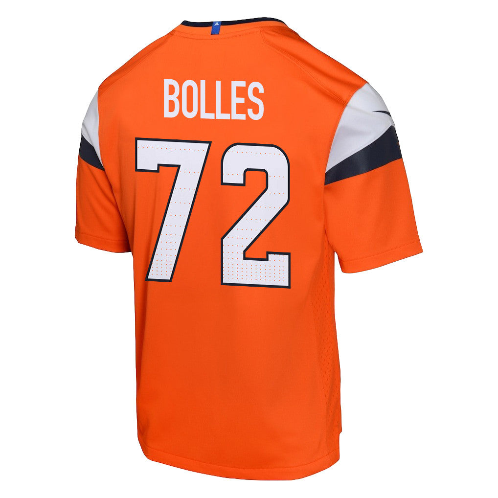 Garett Bolles 72 Denver Broncos YOUTH - 2026 Super Bowl LX Orange Game Team Jersey