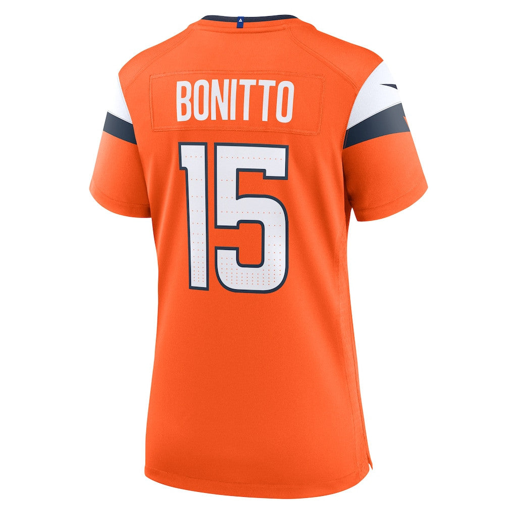 Nik Bonitto 15 Women's Denver Broncos 2026 Super Bowl LX - Orange Game Jersey
