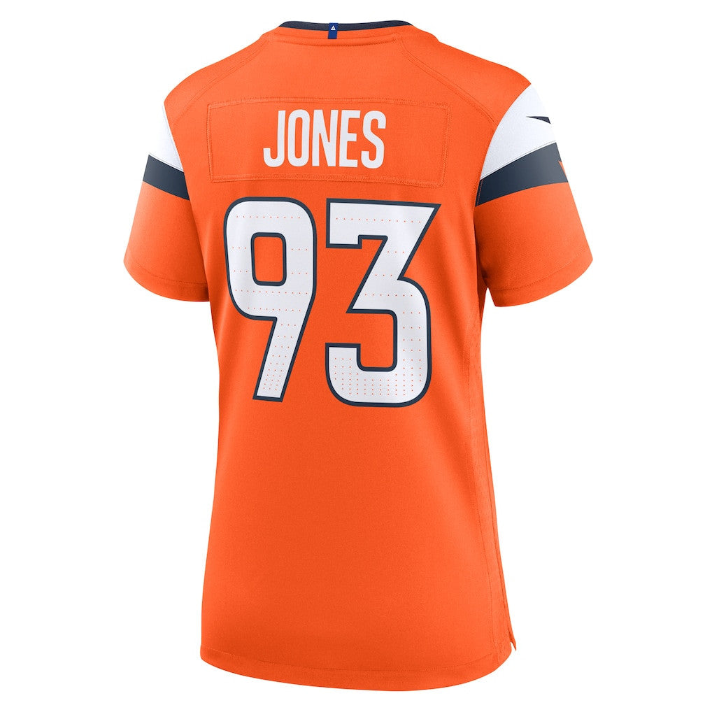 D.J. Jones 93 Women's Denver Broncos 2026 Super Bowl LX - Orange Game Jersey