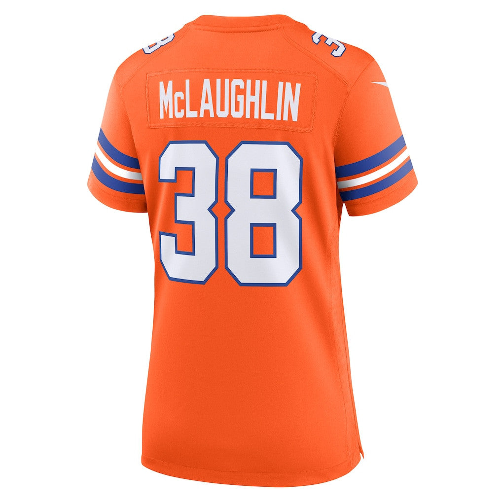 Jaleel McLaughlin 38 Women's Denver Broncos 2026 Super Bowl LX - Orange Orange 1977 Throwback Jersey