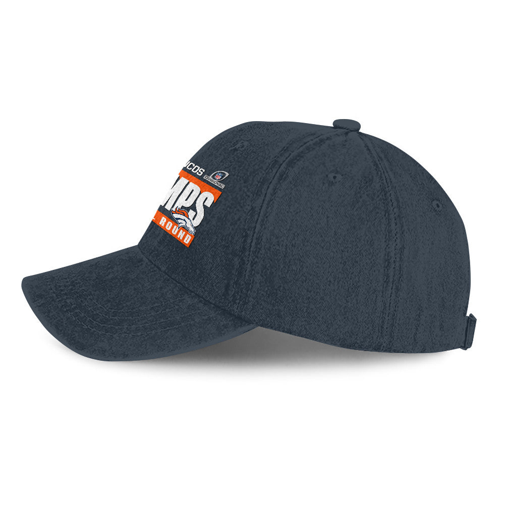 Denver Broncos Divisional Champs 25/26 Washed Cotton Cap – Printed Graphic - Navy