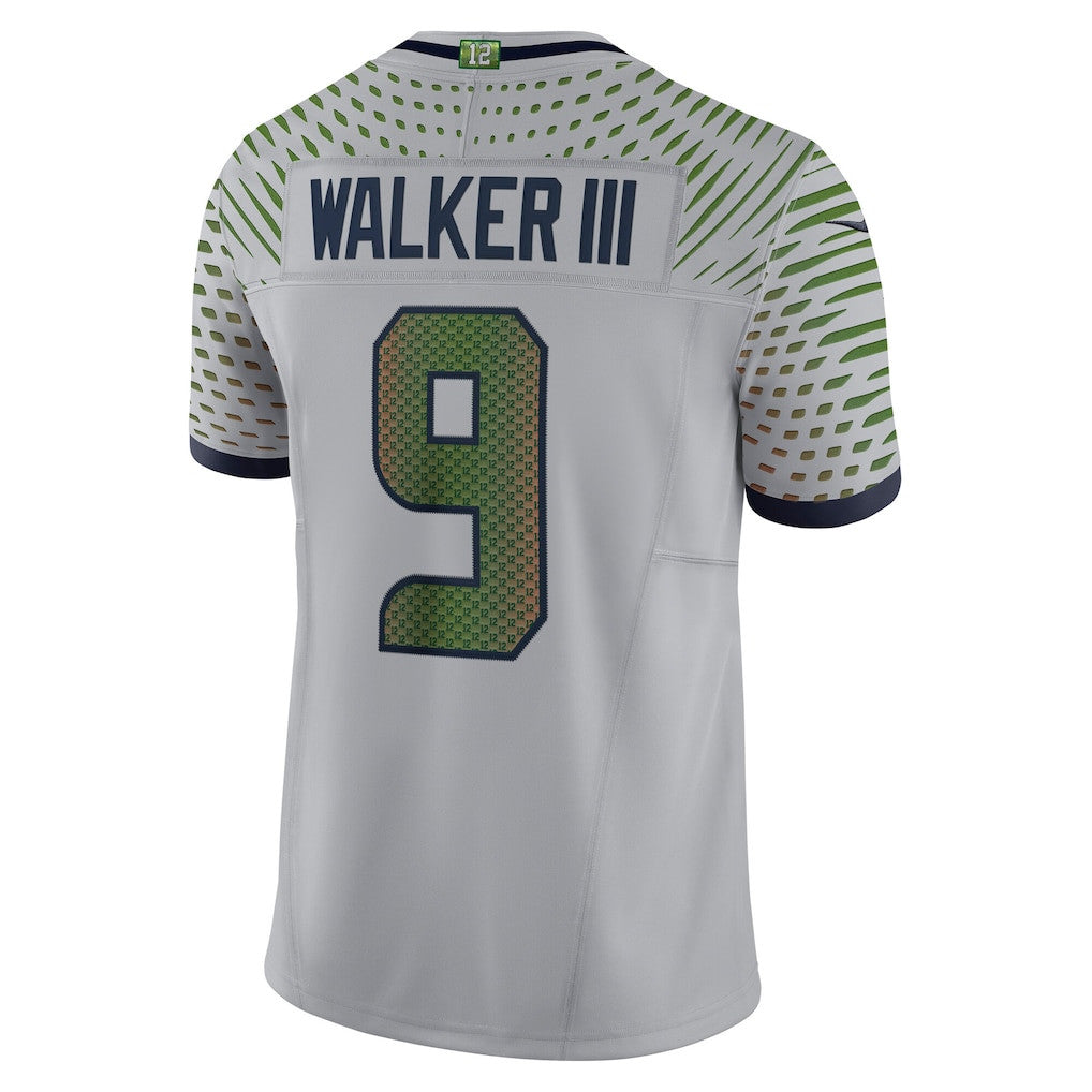 Kenneth Walker III 9 Seattle Seahawks 2026 Super Bowl LX - Wolf Gray Game Jersey
