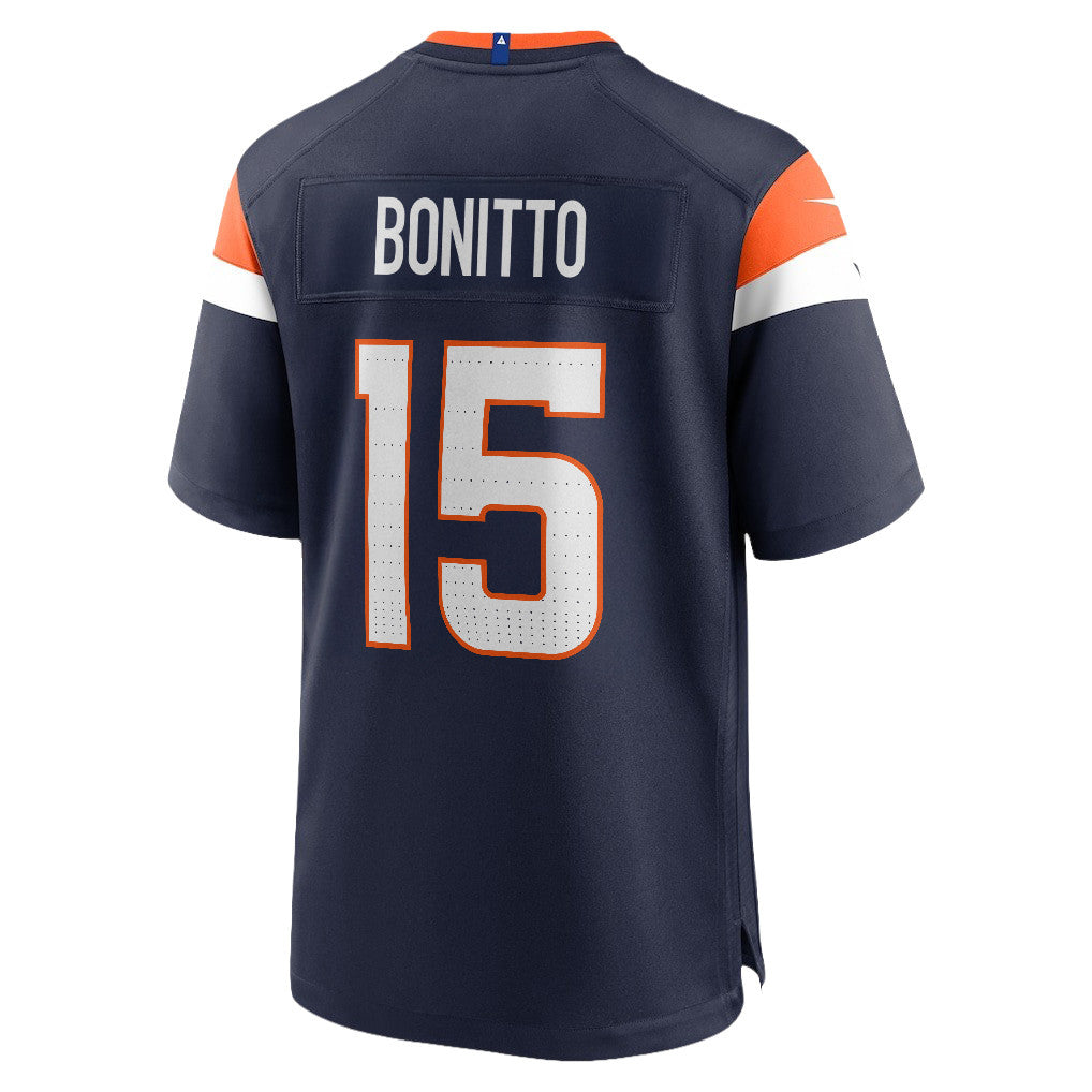 Nik Bonitto 15 Denver Broncos 2026 Super Bowl LX - Navy Alternate Game Jersey