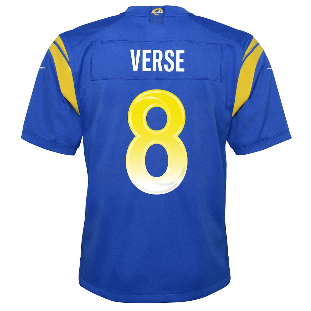Jared Verse 8 Los Angeles Rams YOUTH - 2026 Super Bowl LX Royal Blue Game Team Jersey