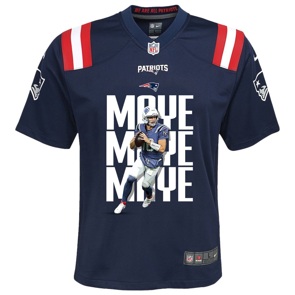 Drake Maye 10 New England Patriots Super Bowl LX Leadership Edition YOUTH Jersey – Navy