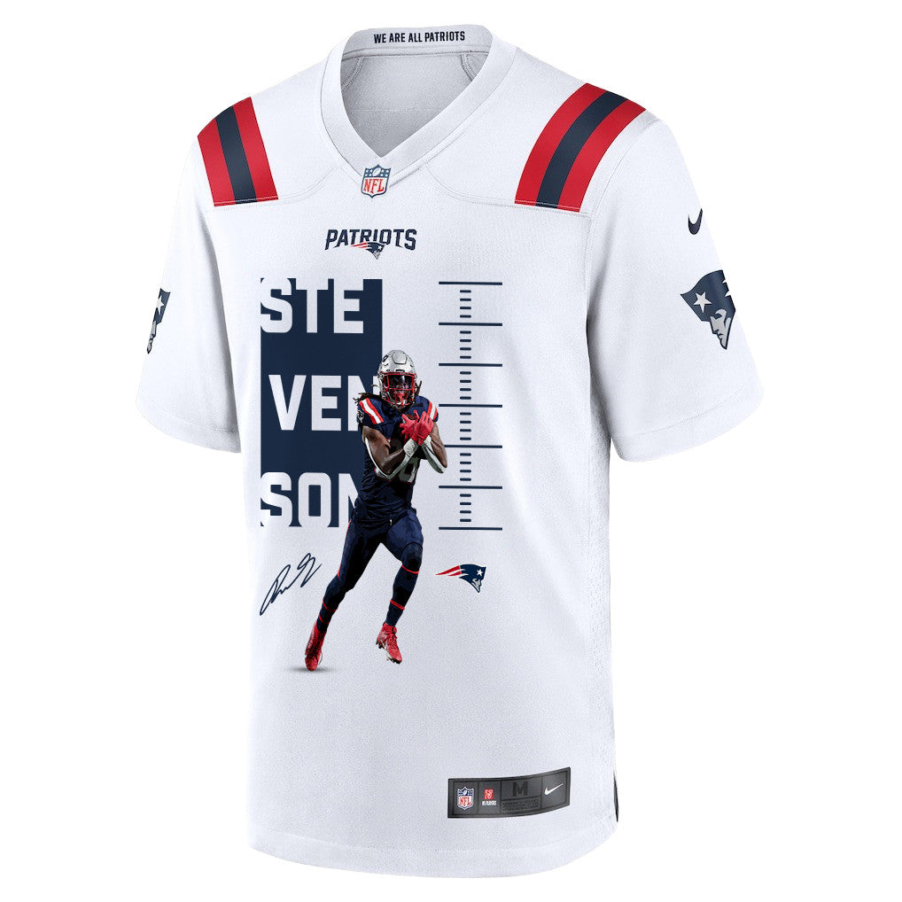 Rhamondre Stevenson 38 New England Patriots Super Bowl LX Championship-Ready Star Men Jersey – White