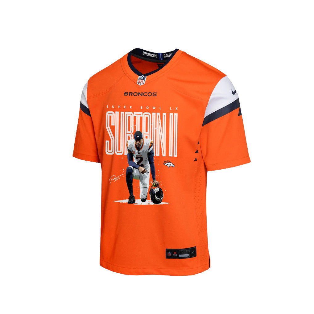 Pat Surtain II 2 Denver Broncos Super Bowl LX Elite Lockdown Corner Game YOUTH Jersey – Orange