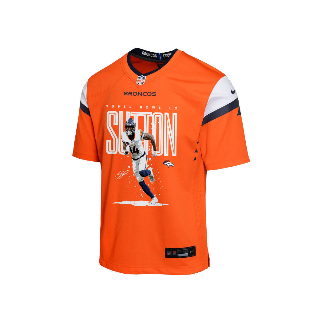Courtland Sutton 14 Denver Broncos Super Bowl LX Game-Breaking Star YOUTH Jersey – Orange