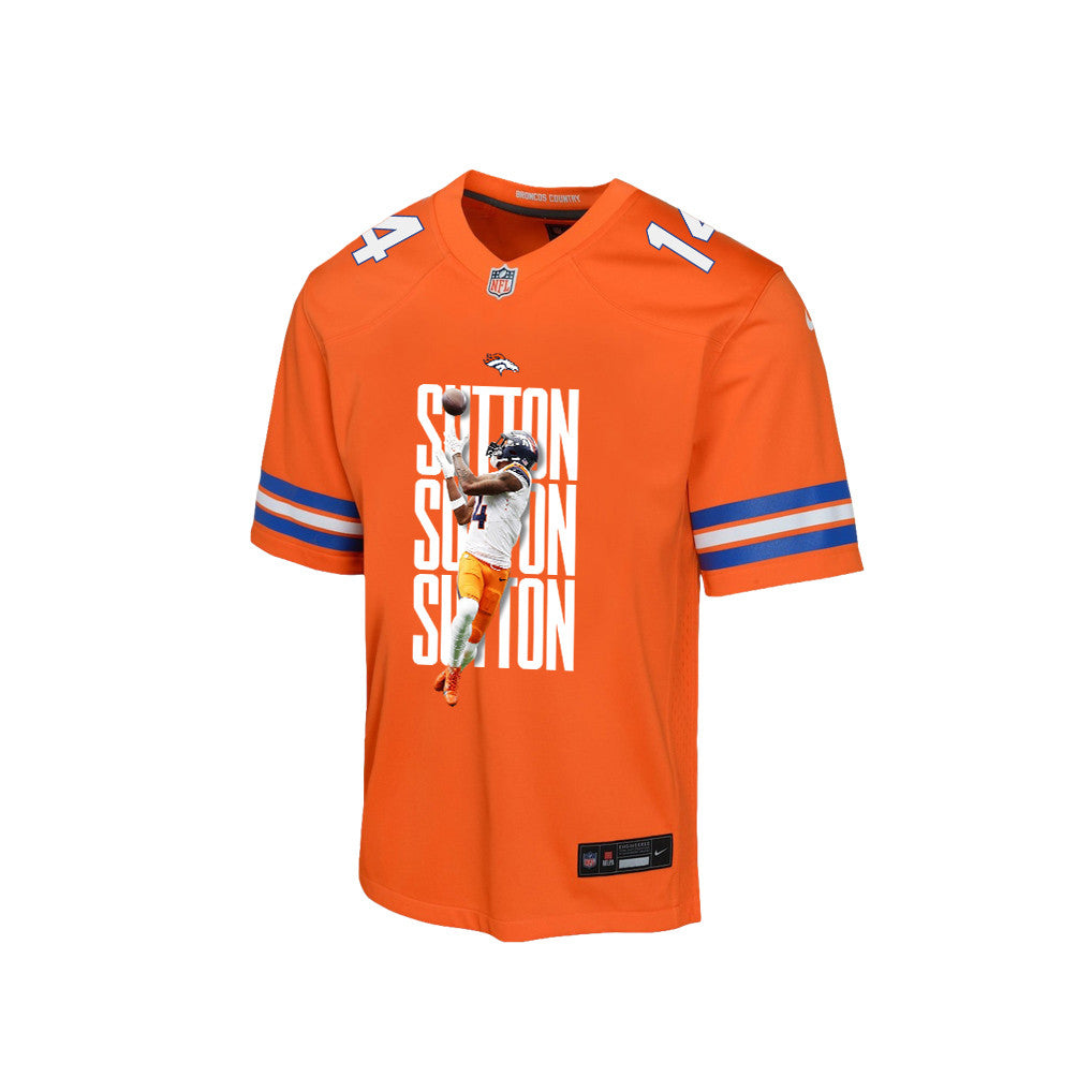 Courtland Sutton 14 Denver Broncos Super Bowl LX Championship-Ready YOUTH Game Jersey– Orange