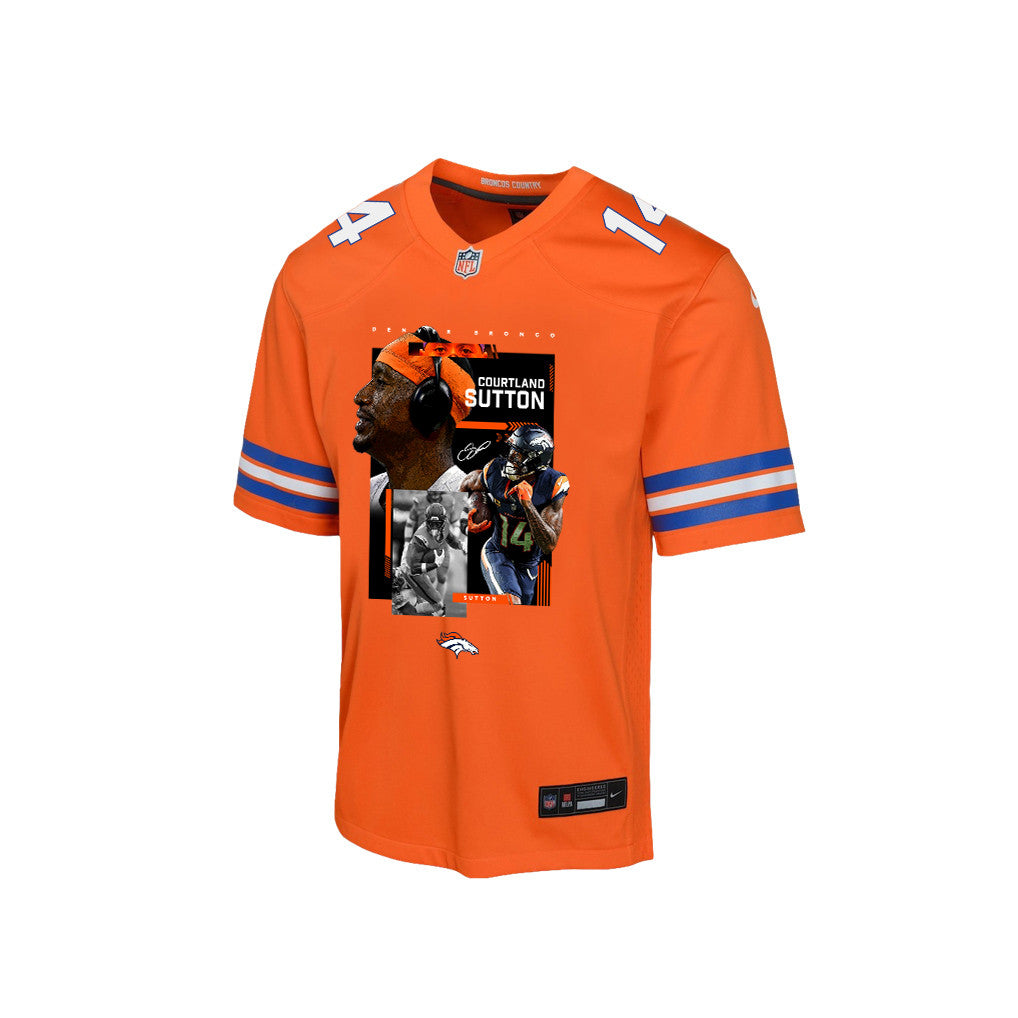 Courtland Sutton 14 Denver Broncos Super Bowl LX High-Impact Performer YOUTH Game Jersey– Orange