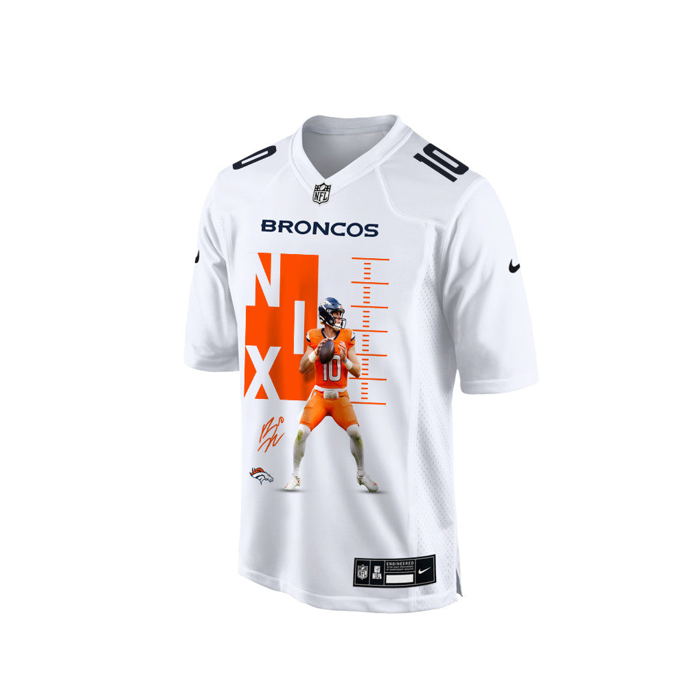 Bo Nix 10 Denver Broncos Super Bowl LX Clutch Performer Jersey – White