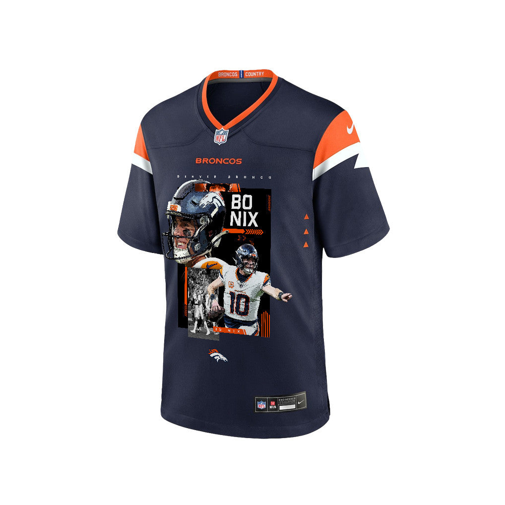 Bo Nix 10 Denver Broncos Super Bowl LX Future of Denver Jersey – Navy
