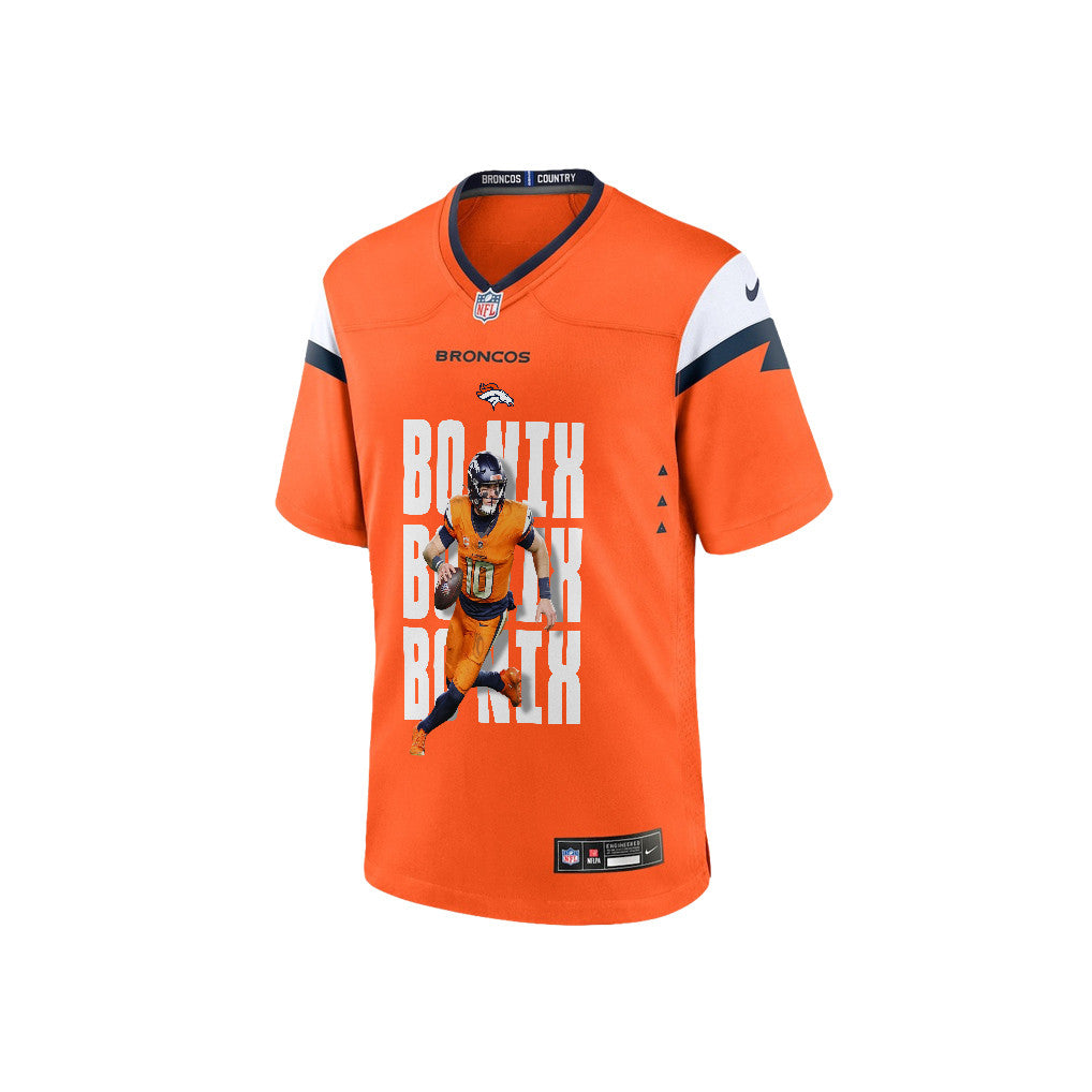 Bo Nix 10 Denver Broncos Super Bowl LX Next-Gen Legend Game Jersey – Orange