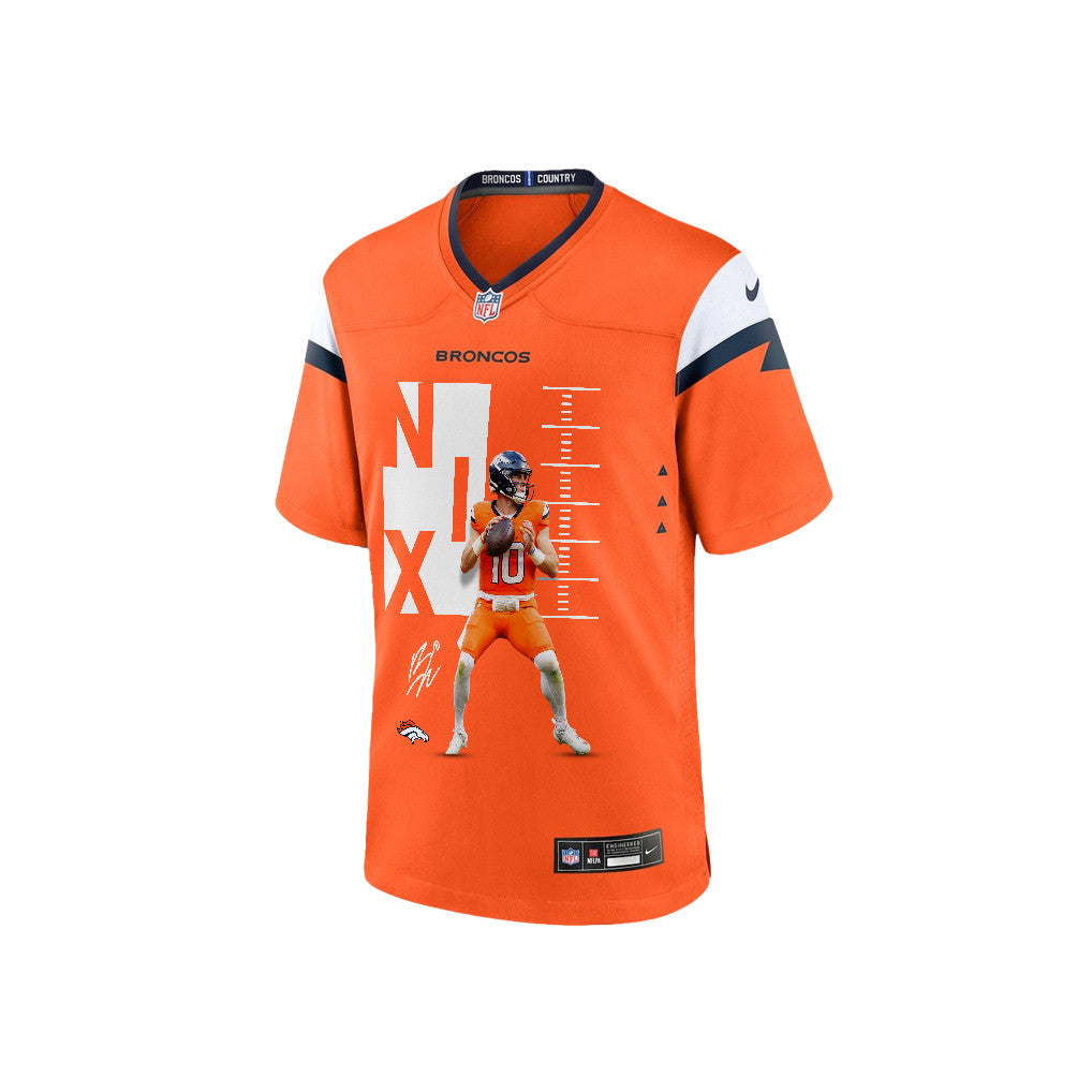 Bo Nix 10 Denver Broncos Super Bowl LX Clutch Performer Game Jersey – Orange