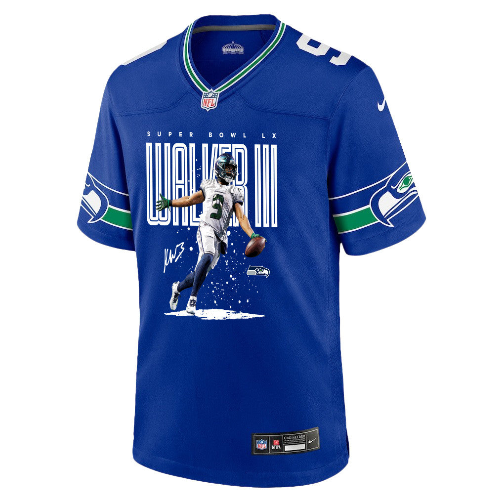 Kenneth Walker III 9 Seattle Seahawks Super Bowl LX Fan-Favorite Playmaker Jersey – Royal Blue