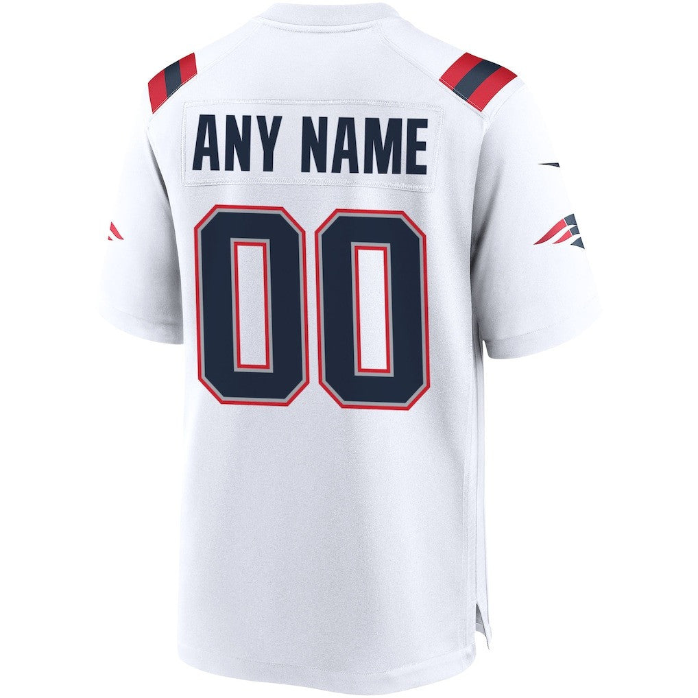 New England Patriots 25-26 Champions Super Bowl LX Custom Game Player Jersey - White