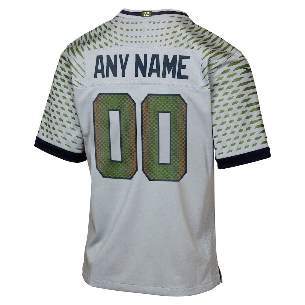 Seattle Seahawks Super Bowl LX Champions For Fan Edition Custom Rivalries Collection Game YOUTH Jersey - Gray