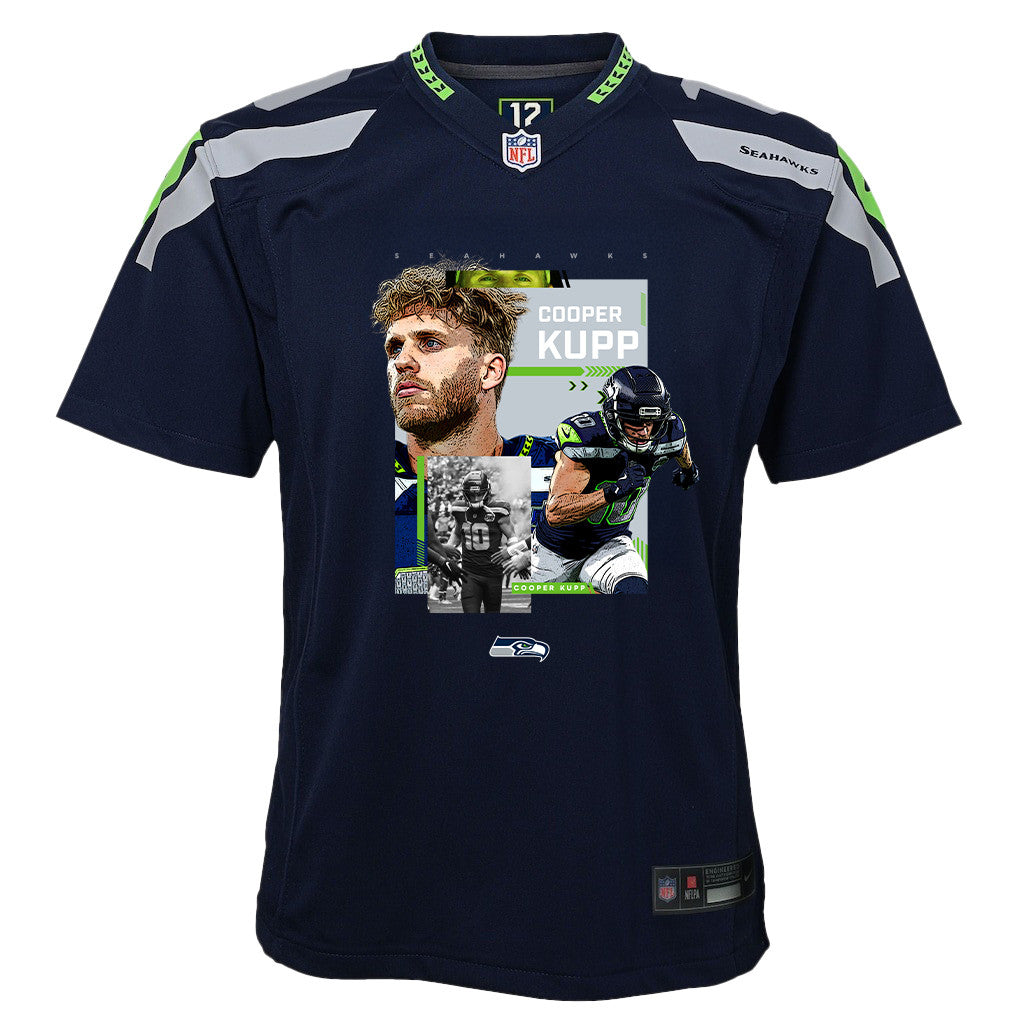 Cooper Kupp 10 Seattle Seahawks Super Bowl LX Dominant Playmaker YOUTH Game Jersey – Navy