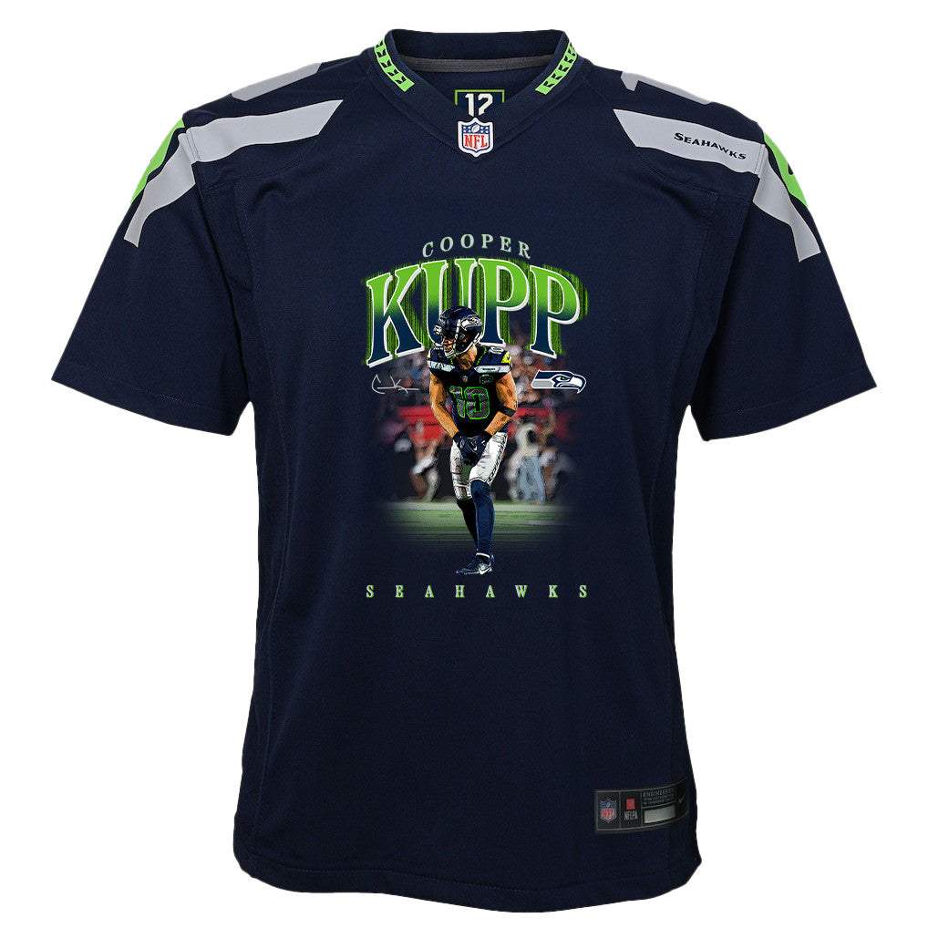 Cooper Kupp 10 Seattle Seahawks Super Bowl LX High-Impact Performer YOUTH Jersey – Navy
