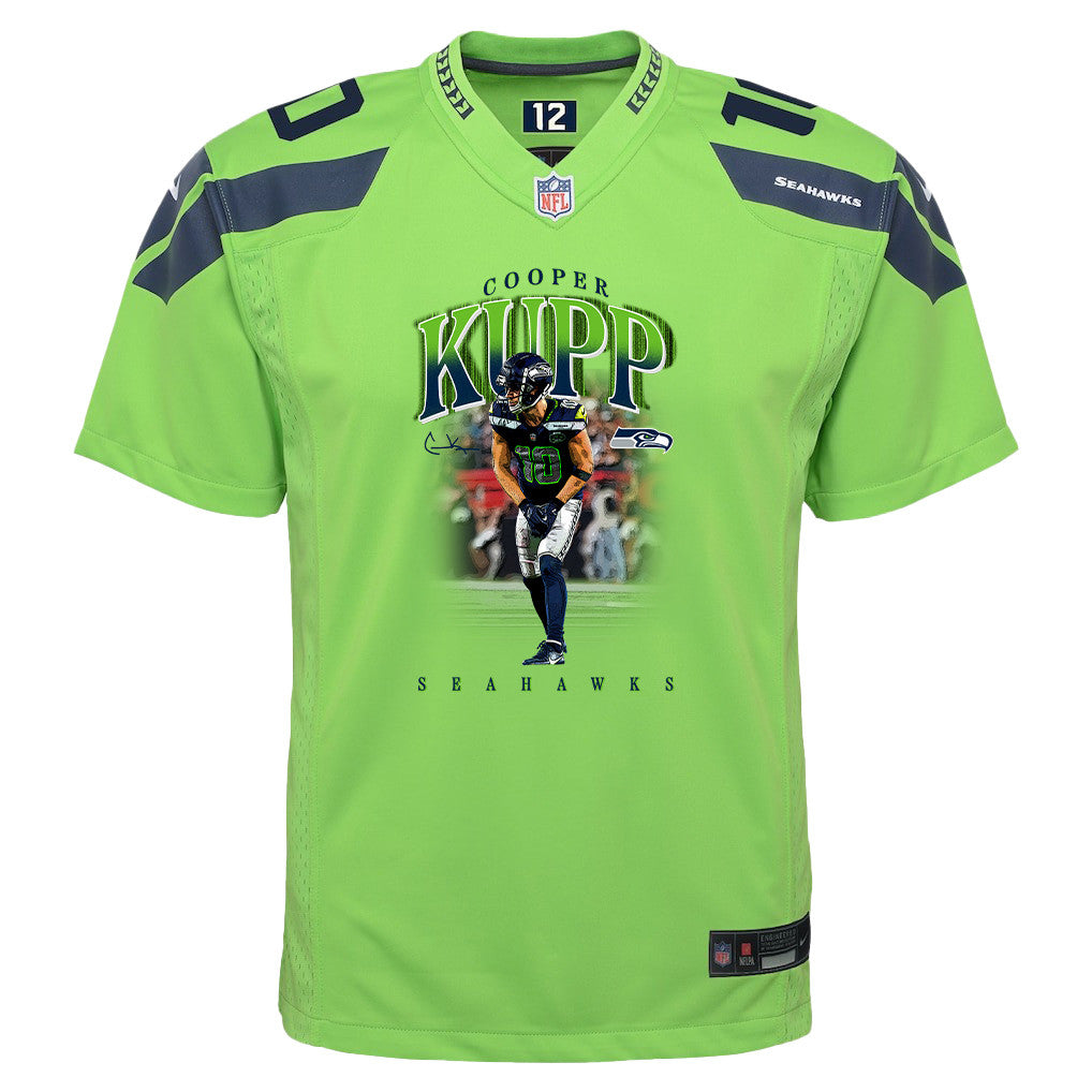 Cooper Kupp 10 Seattle Seahawks Super Bowl LX High-Impact Performer YOUTH Jersey – Green