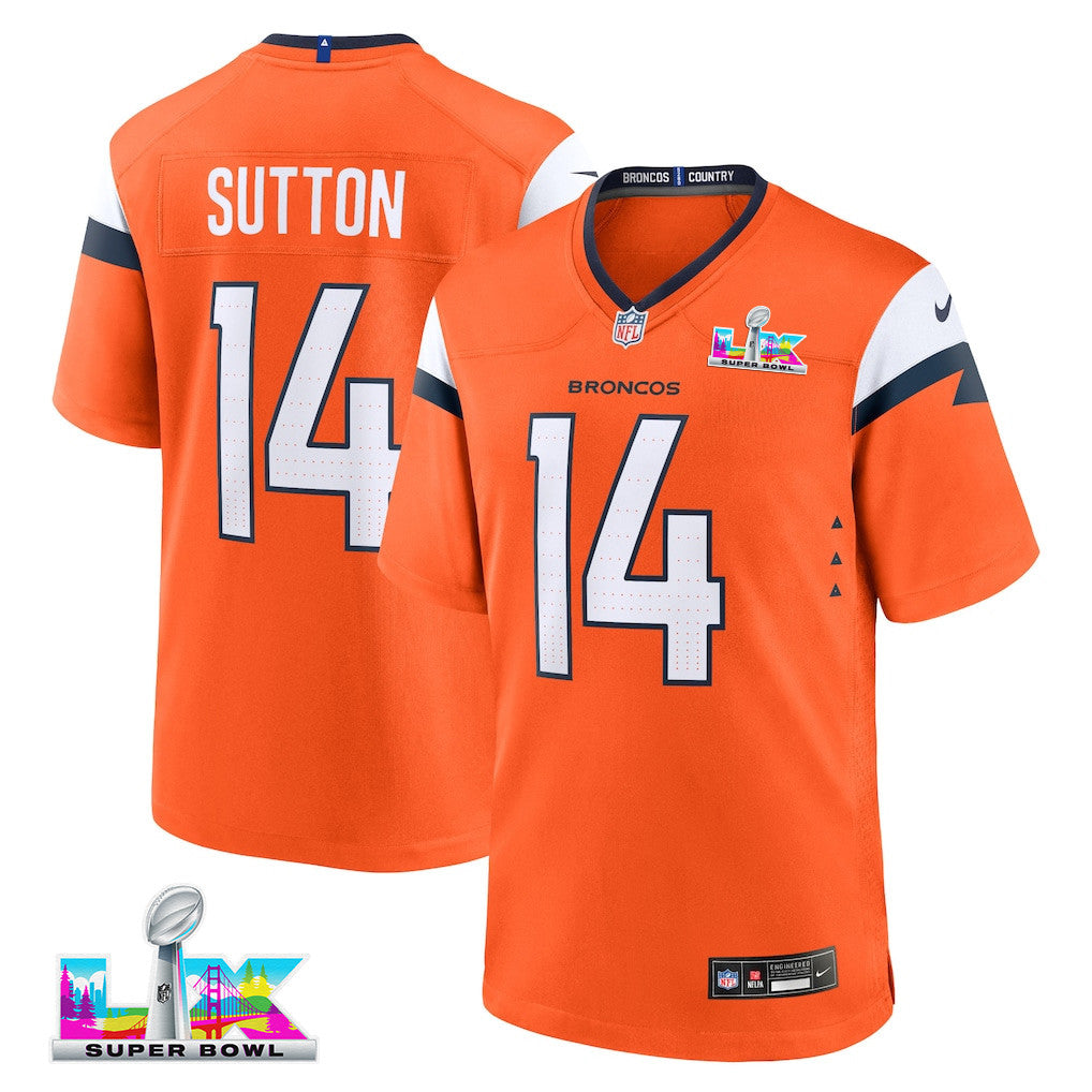 Courtland Sutton 14 Denver Broncos 2026 Super Bowl LX - Orange Game Jersey