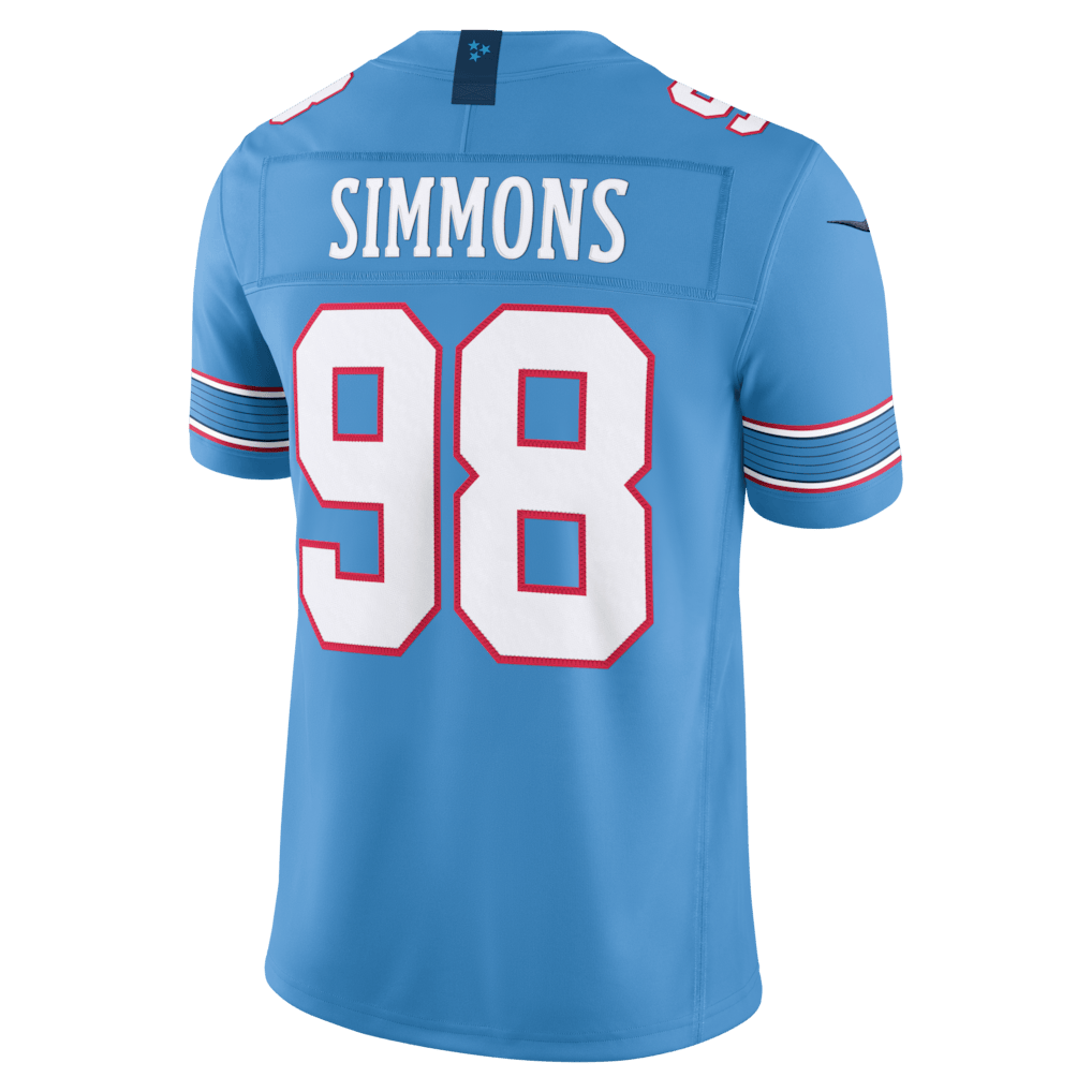 Jeffery Simmons 98 Tennessee Titans Vapor F.U.S.E. Jersey - Light Blue