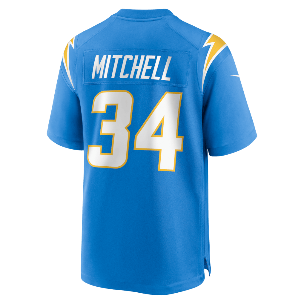 Keaton Mitchell 34 Los Angeles Chargers Team Game Men Jersey - Powder Blue