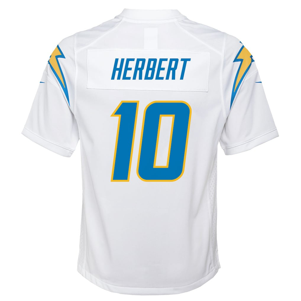 Justin Herbert 10 Los Angeles Chargers Game YOUTH Jersey - White