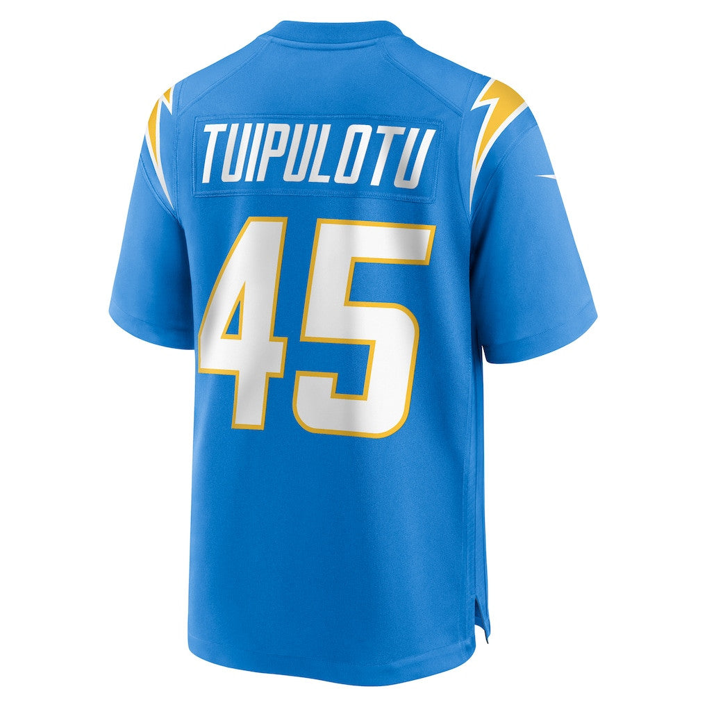 Tuli Tuipulotu 45 Los Angeles Chargers Team Game Men Jersey - Powder Blue