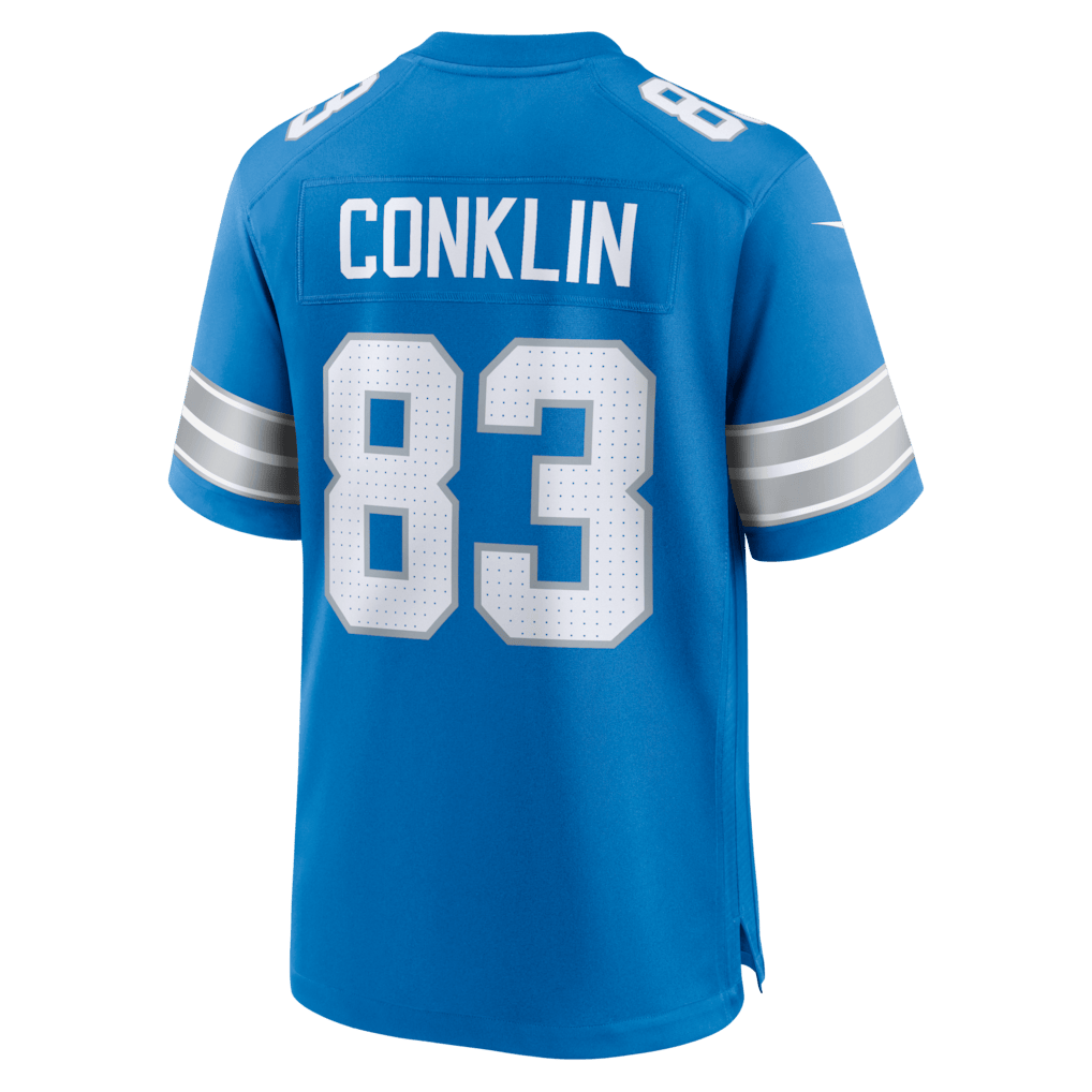 Tyler Conklin 83 Detroit Lions Team Game Men Jersey - Blue