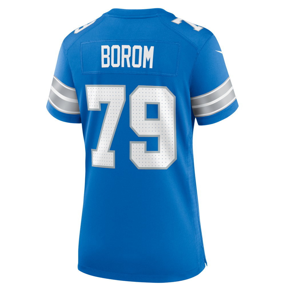 Larry Borom 79 Detroit Lions Women's Team Game Jersey - Blue