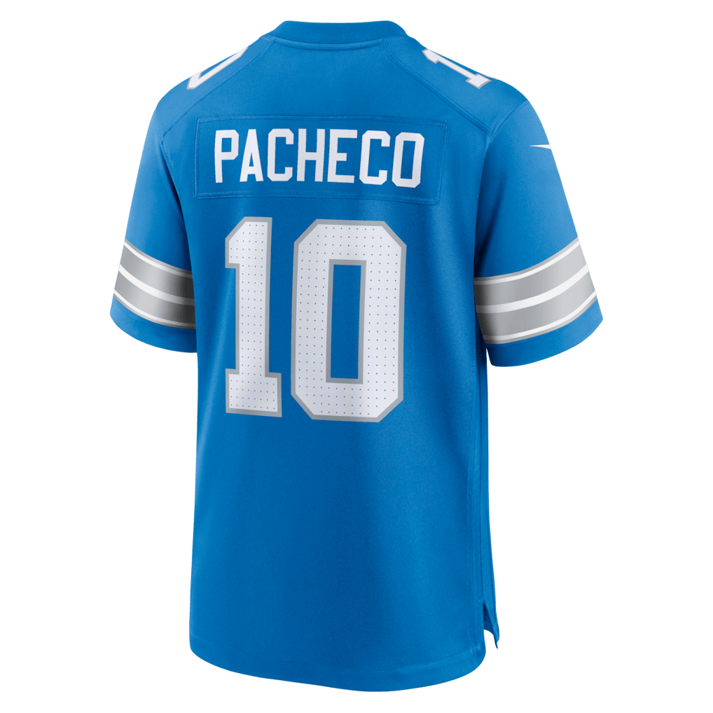 Isiah Pacheco 10 Detroit Lions Team Game Men Jersey - Blue