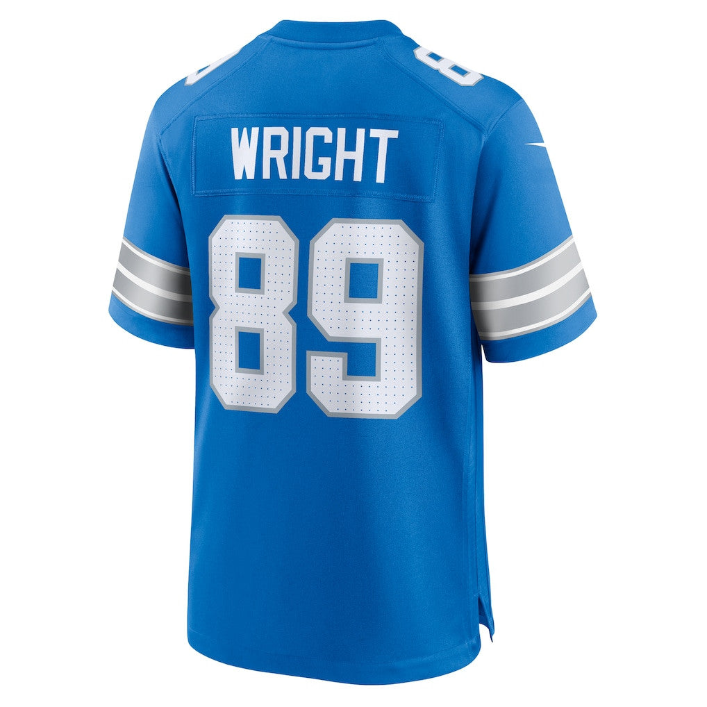 Brock Wright 89 Detroit Lions Team Game Men Jersey - Blue