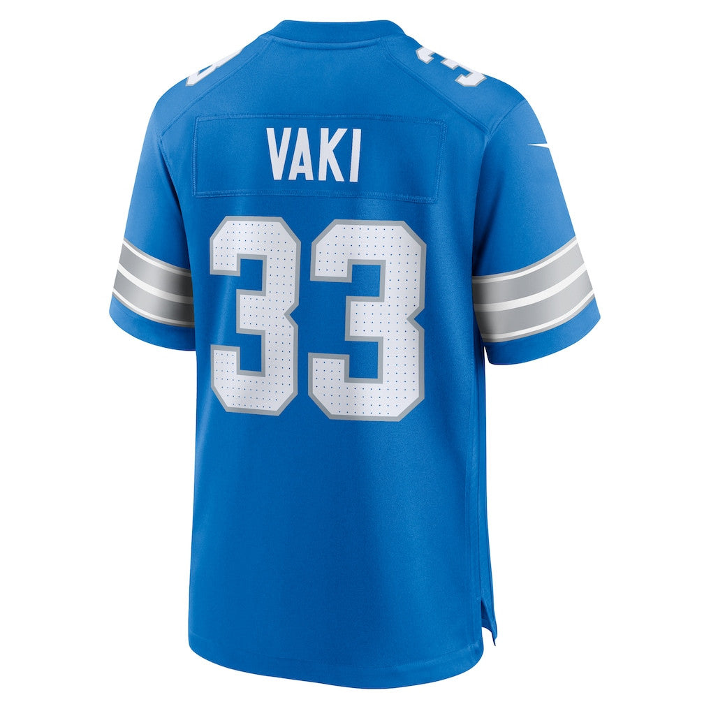 Sione Vaki 33 Detroit Lions Team Game Men Jersey - Blue