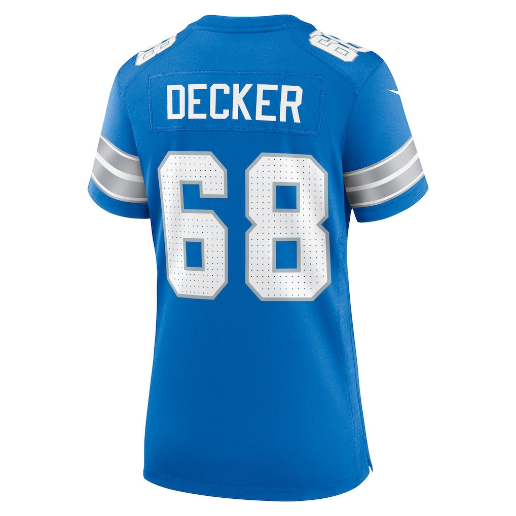 Taylor Decker 68 Detroit Lions Women's Team Game Jersey - Blue
