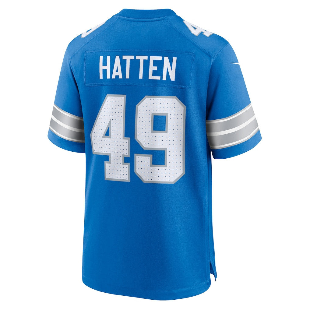 Hogan Hatten 49 Detroit Lions Team Game Men Jersey - Blue