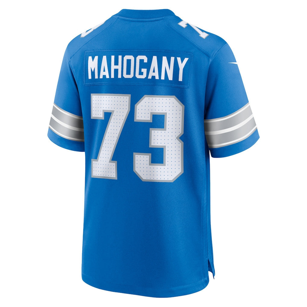 Christian Mahogany 73 Detroit Lions Team Game Men Jersey - Blue