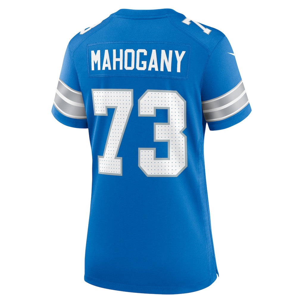 Christian Mahogany 73 Detroit Lions Women's Team Game Jersey - Blue
