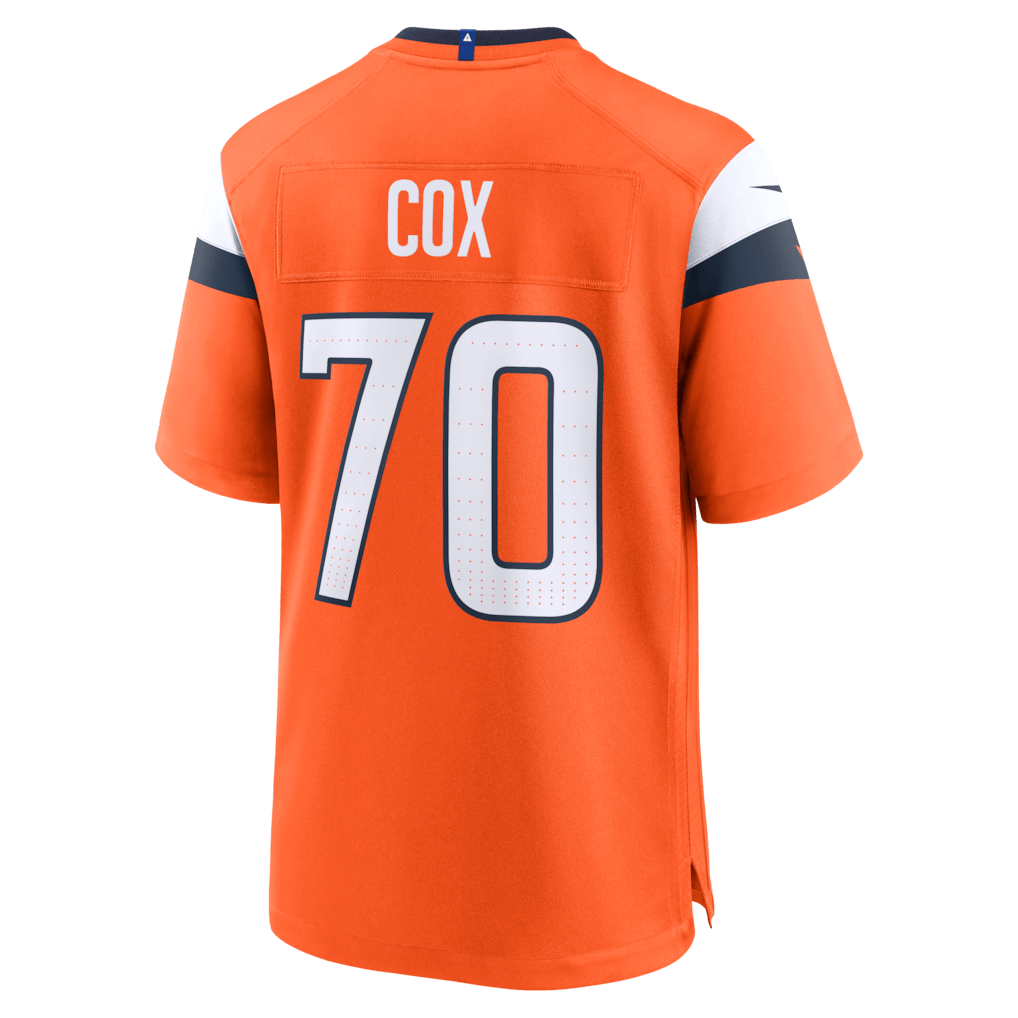 Marques Cox 70 Denver Broncos Team Game Men Jersey - Orange