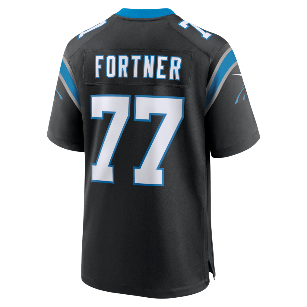 Luke Fortner 77 Carolina Panthers Team Game Men Jersey - Black