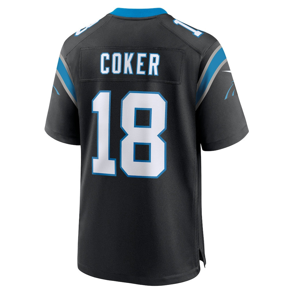 Jalen Coker 18 Carolina Panthers Team Game Men Jersey - Black